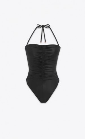 YSL Halterneck Swimsuit Negrii | Romania_YSL45065