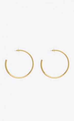 YSL Heart Hoop Earrings In Metal Aurii | Romania_YSL77777