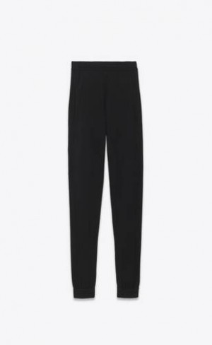 YSL High-waisted Leggings In Cashmere Negrii | Romania_YSL86901