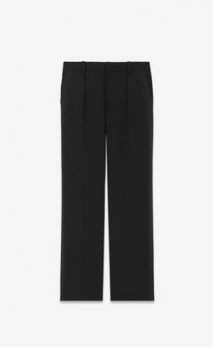 YSL High-waisted Tuxedo Grain De Poudre Negrii | Romania_YSL64164