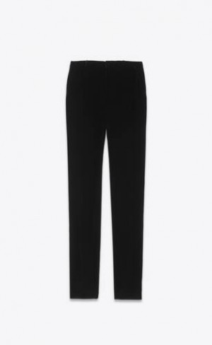 YSL High-waisted Velvet Negrii | Romania_YSL82348