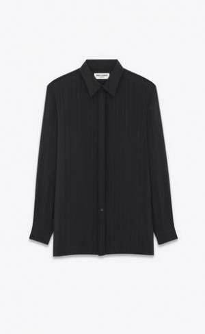 YSL In Dungi Silk Crepe De Chine Negrii | Romania_YSL16006