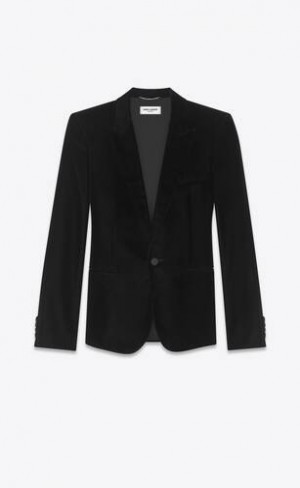 YSL Jacket In Velvet Negrii | Romania_YSL51742