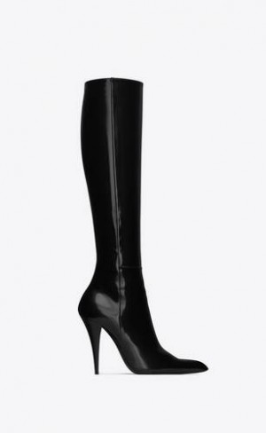 YSL Jones Boots In Glazed Piele Negrii | Romania_YSL67191
