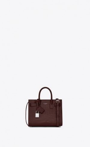 YSL Jour Nano In Crocodile Embossed Piele Rosii Inchis | Romania_YSL37776