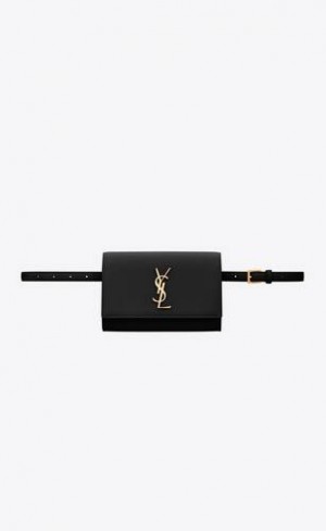 YSL Kate Belt Bag In Grain De Poudre-embossed Piele Negrii | Romania_YSL83266