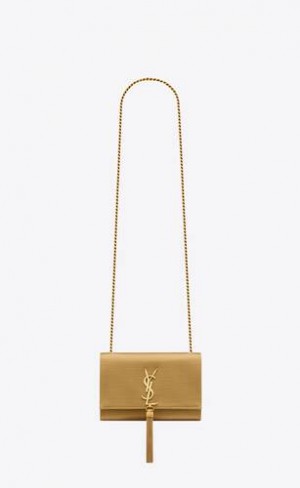 YSL Kate Small Tassel Bag In Satin Aurii | Romania_YSL54909