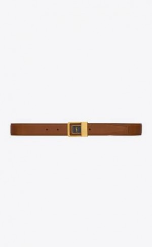 YSL La 66 Cu Catarama Vegetable-tanned Piele Maro Aurii | Romania_YSL16114