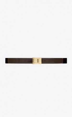 YSL La 76 Cu Catarama Brushed Piele Visinii Inchis | Romania_YSL21120
