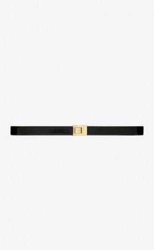 YSL La 76 Cu Catarama Thin Brushed Piele Negrii | Romania_YSL41396