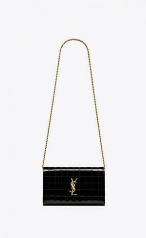 YSL Lacuita Piele Cassandre Chain Wallet Negrii | Romania_YSL75258