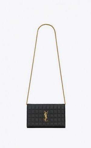 YSL Lambskin Cassandre Chain Wallet Negrii | Romania_YSL15931