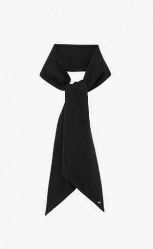 YSL LavallièRe In Cassandre Silk Jacquard Negrii | Romania_YSL91735