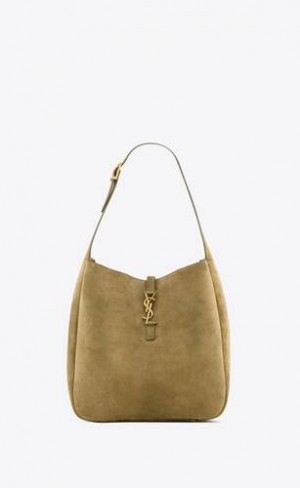 YSL Le 5 à 7 Supple Large In Piele Intoarsa Verzi | Romania_YSL53228