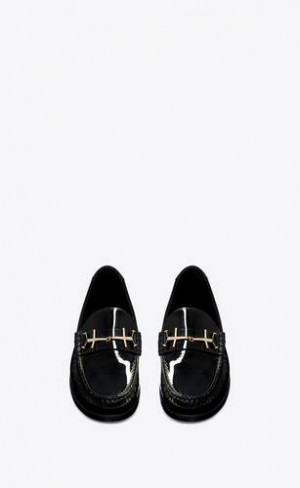 YSL Le Loafer Penny Slippers In Lacuita Piele Negrii | Romania_YSL61572