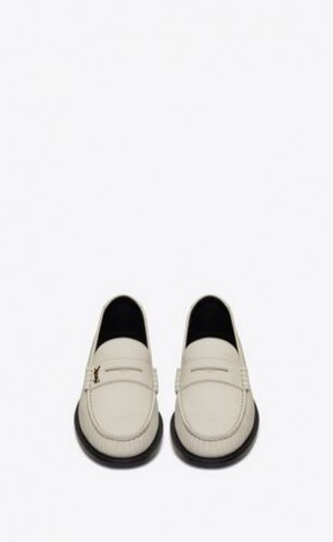 YSL Le Loafer Penny Slippers In Smooth Piele Albi | Romania_YSL92791