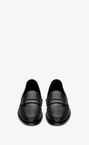 YSL Le Loafer Penny Slippers In Smooth Piele Negrii | Romania_YSL87133