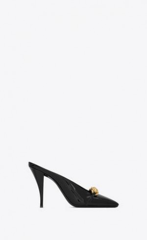 YSL Le Maillon Mules In Lacuita Piele Negrii | Romania_YSL60439
