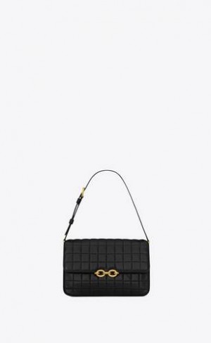 YSL Le Maillon Satchel In Matlasat Lambskin Negrii | Romania_YSL99915