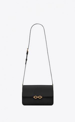 YSL Le Maillon Satchel In Smooth Piele Negrii | Romania_YSL80532