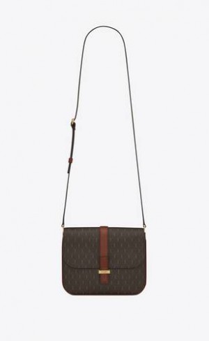 YSL Le Monogramme Small Satchel In Cassandre Panza And Smooth Piele Maro | Romania_YSL28668