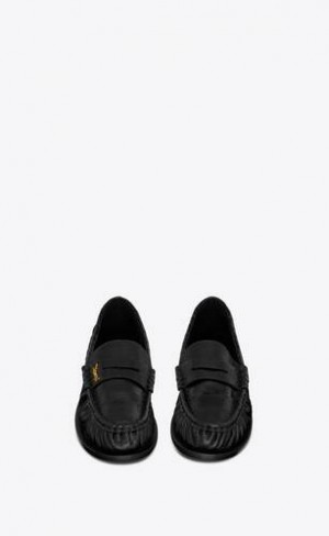 YSL Le Penny Slippers In Eel Negrii | Romania_YSL36573