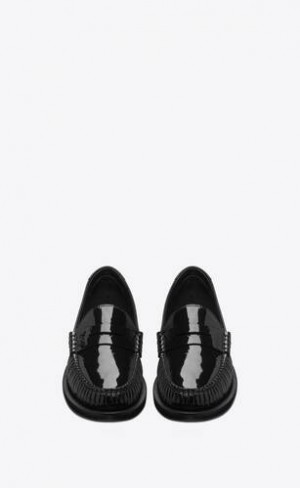 YSL Le Penny Slippers In Lacuita Piele Negrii | Romania_YSL39900