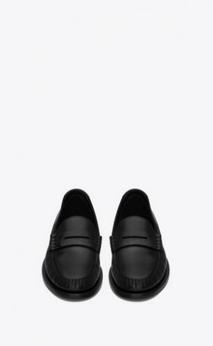 YSL Le Penny Slippers In Smooth Piele Negrii | Romania_YSL70209