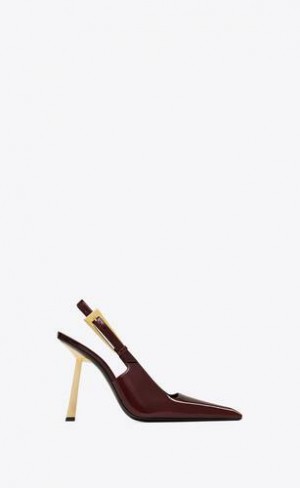 YSL Lee Slingback Pumps In Lacuita Piele Ciocolata | Romania_YSL21007