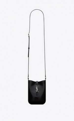 YSL Le 5 à 7 Vertical In Brushed Piele Negrii | Romania_YSL54396