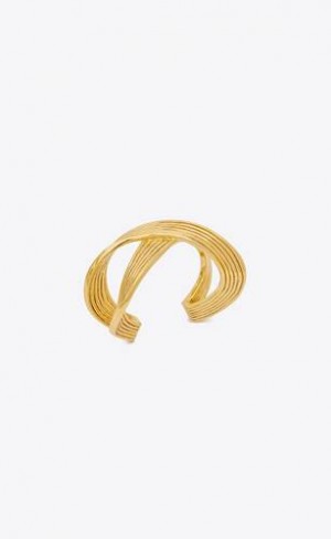 YSL Link Cuff In Metal Aurii | Romania_YSL90650