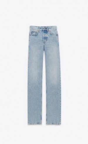 YSL Long Drept Jeans Albastri | Romania_YSL52767