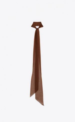 YSL Long LavallièRe In Silk Muslin Maro | Romania_YSL11817