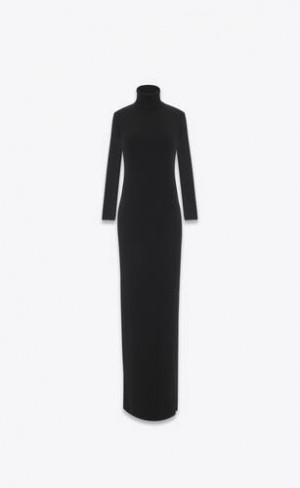 YSL Long Turtleneck Lână Negrii | Romania_YSL39396