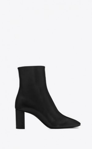 YSL Lou Ankle Boots In Smooth Piele Negrii | Romania_YSL23251