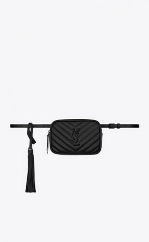 YSL Lou Belt Bag In Matlasat Piele Negrii | Romania_YSL42461