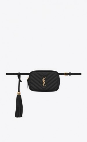 YSL Lou Belt Bag In Matlasat Piele Negrii | Romania_YSL37657