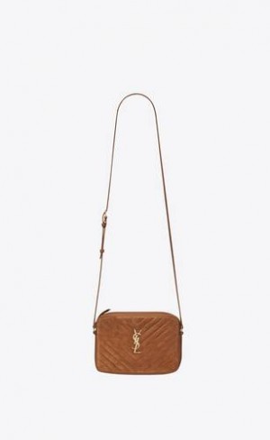 YSL Lou Camera Bag In Matlasat Piele Intoarsa And Smooth Piele Maro | Romania_YSL39734