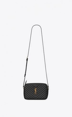 YSL Lou Camera Bag In Matlasat Piele Negrii | Romania_YSL82548