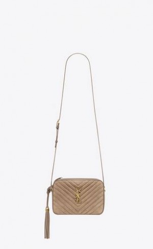 YSL Lou In Matlasat Piele Intoarsa Gri Maro | Romania_YSL95173