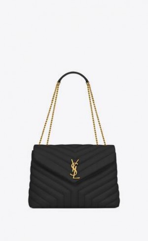YSL Loulou Medium In Matlasat Piele Negrii | Romania_YSL89238
