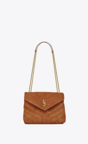 YSL Loulou Small In Matlasat Piele Intoarsa Maro | Romania_YSL14211