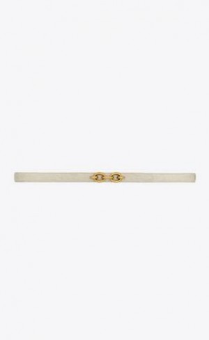 YSL Maillon Thin Crocodile-embossed Piele Albi | Romania_YSL75026