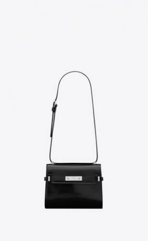 YSL Manhattan Mini In Brushed Piele Negrii | Romania_YSL93993