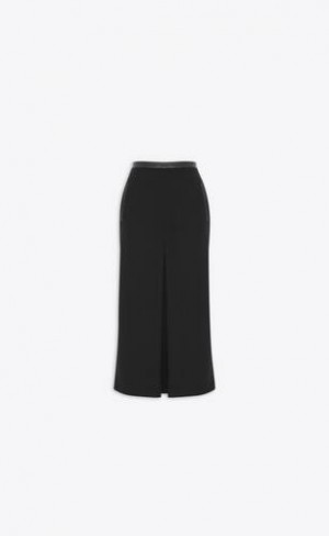 YSL Midi Lână Jersey Negrii | Romania_YSL98129