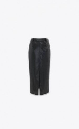 YSL Midi Pencil Gabardine Chintz Negrii | Romania_YSL12451