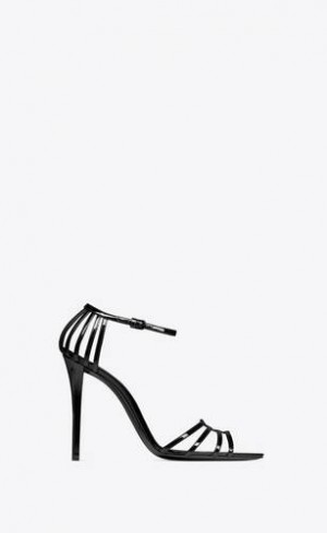 YSL Milena Sandals In Lacuita Piele Negrii | Romania_YSL35534