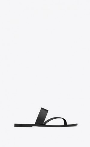 YSL Milo Slides In Smooth Piele Negrii | Romania_YSL89083