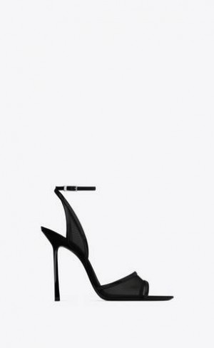 YSL Missy Sandals In Tulle Negrii | Romania_YSL12764