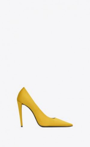 YSL Monceau Pumps In Satin Crepe Galbeni | Romania_YSL98740